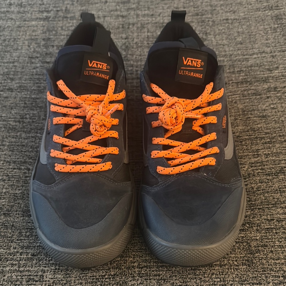 Vans Black and Orange Sneakers with Vibrant Laces